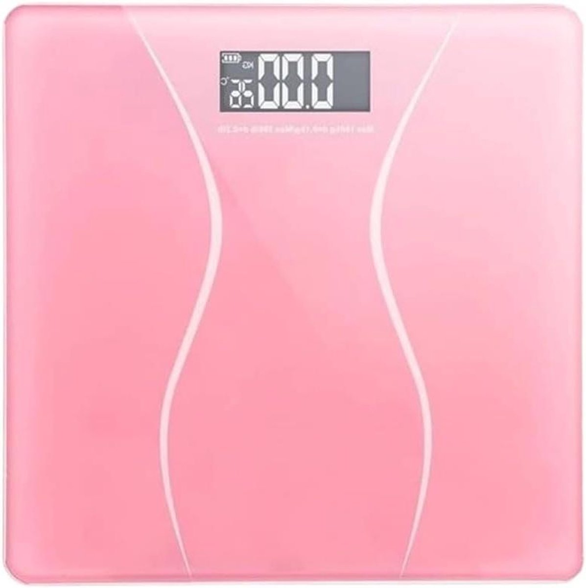 Digitale Personenweegschaal - Lichaamsvetweegschaal Badkamerweegschaal - Gezondheid Monitoren - Gehard Glazen Platform - 6 mm dik - Roze