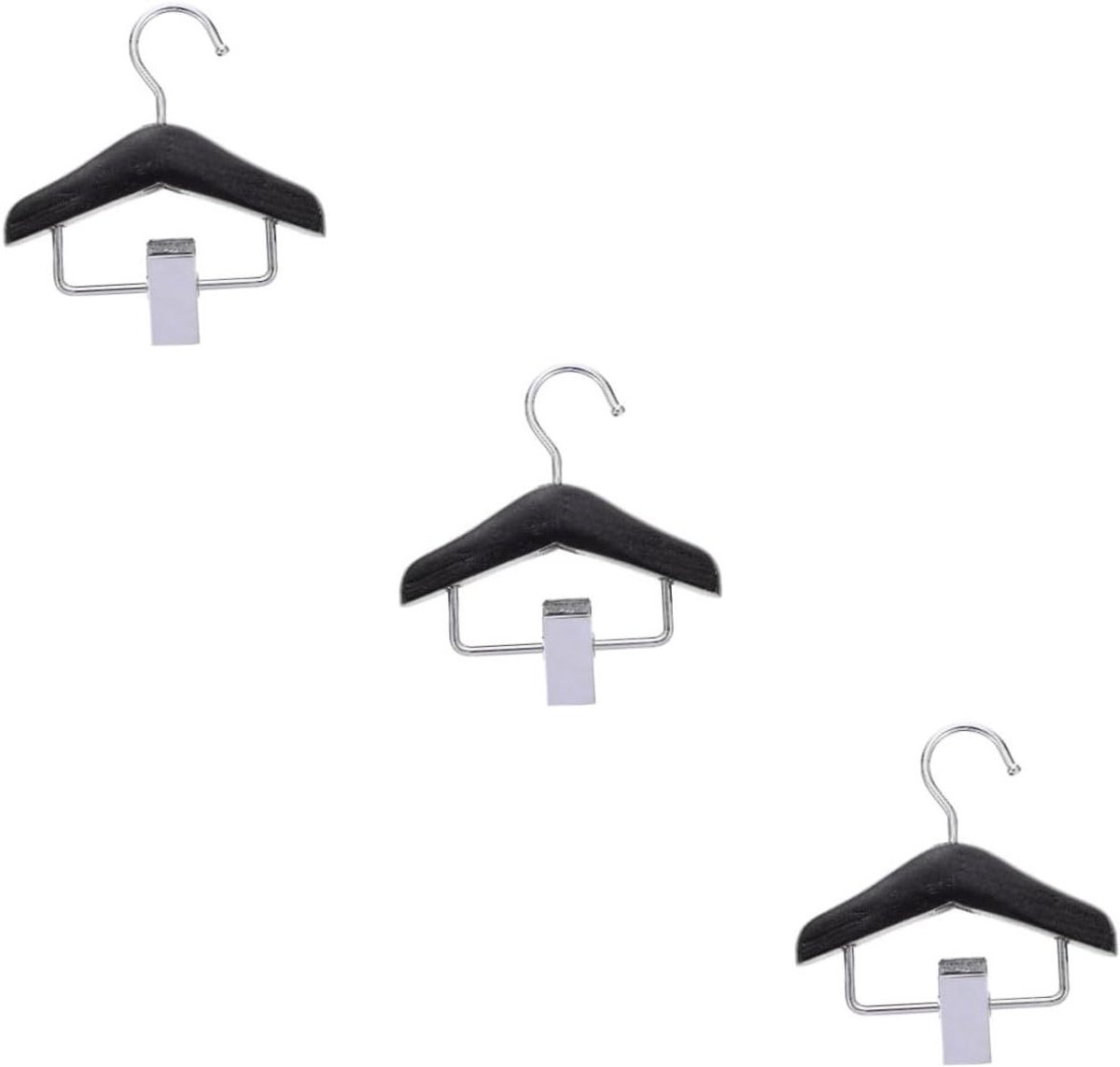 Huisdier Kledinghangers - Hanger Set - Kleding Organiseren - Clip Ontwerp - 3 Stuks - Zwart