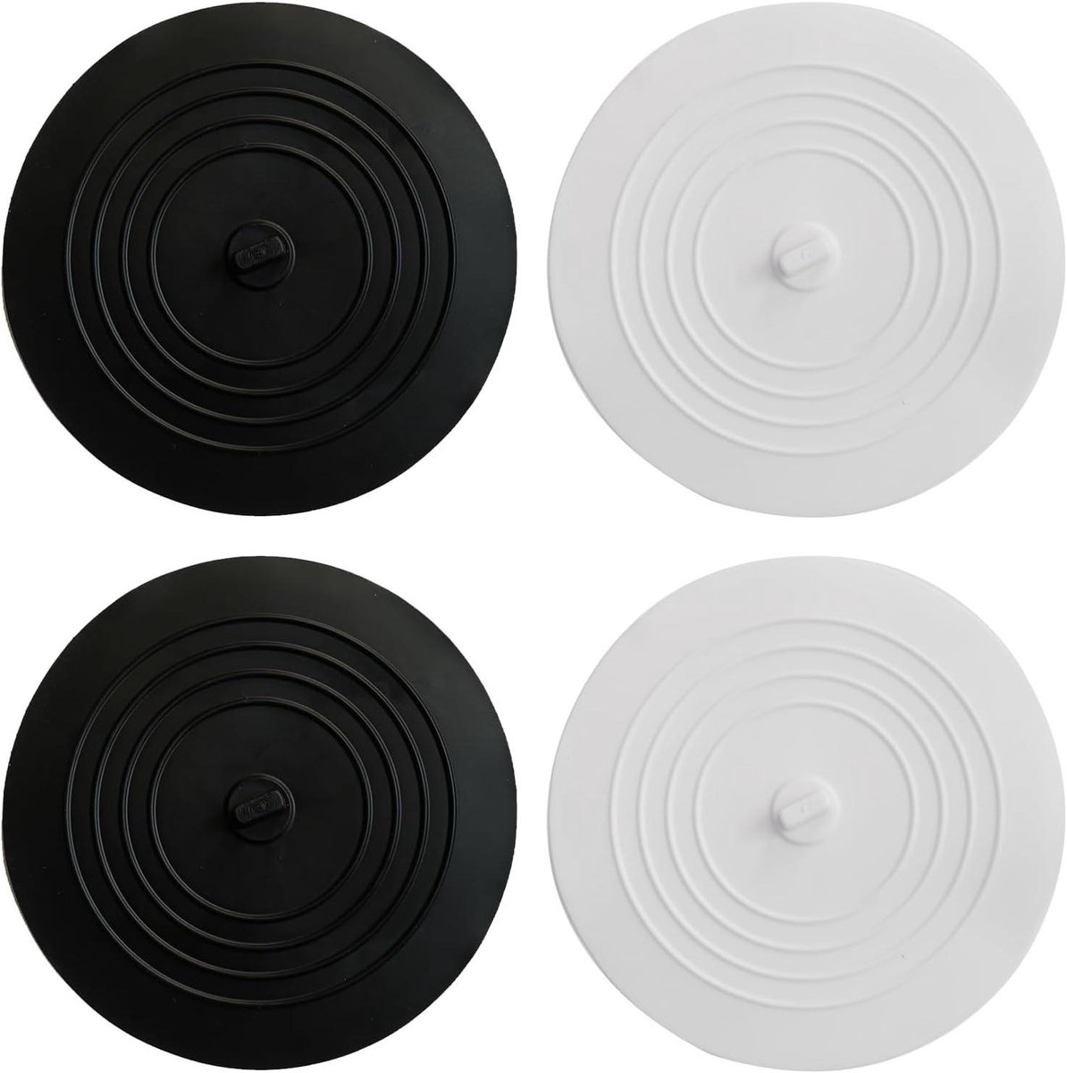 Siliconen Badstop - Afvoerplug Gootsteen - Water Dicht Maken - Zelf Adsorberend - 15 cm - Wit Zwart