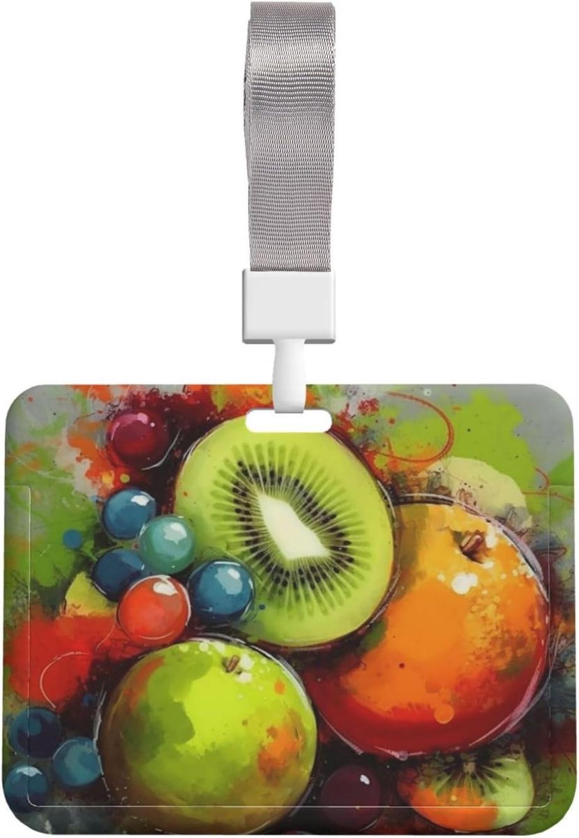ID-kaarthouder - Naamplaatje Badgehouder - Kantoorwerk Organiseren - Waterdicht en Stofdicht - 10 x 8 cm - Fruitprint