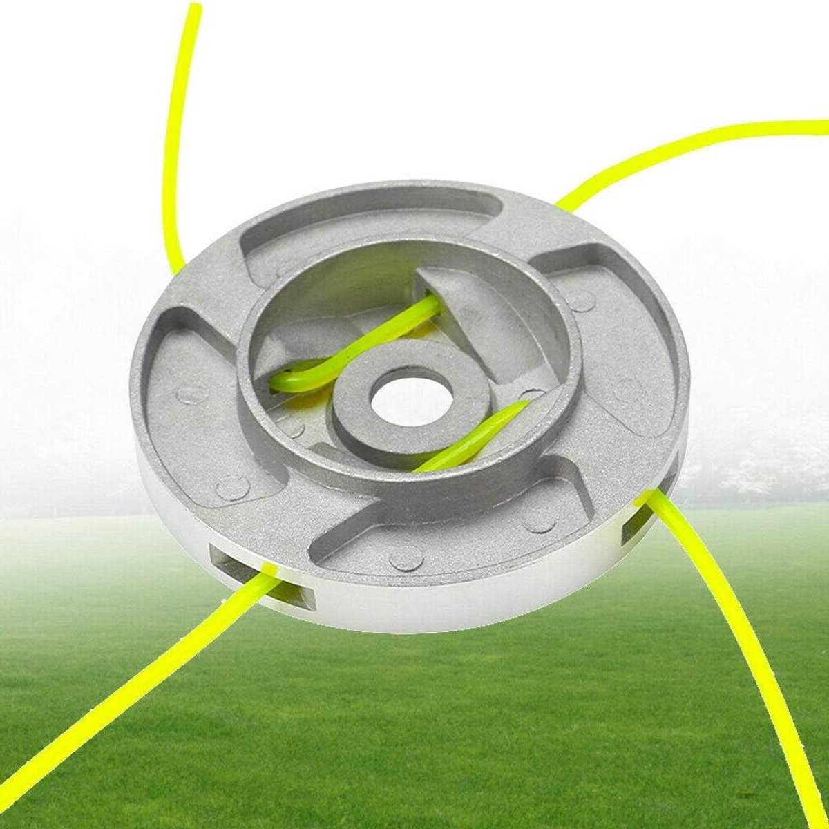 Gras Trimmer Hoofd - Borstel Snijder - Gazon Onderhoud - Aluminium Legering - 108 x 108 x 20mm - Zilver