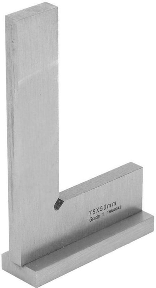 Model Level 2 - Hoekblok - Roestvrij staal - 75x50 mm - Hoge nauwkeurigheid