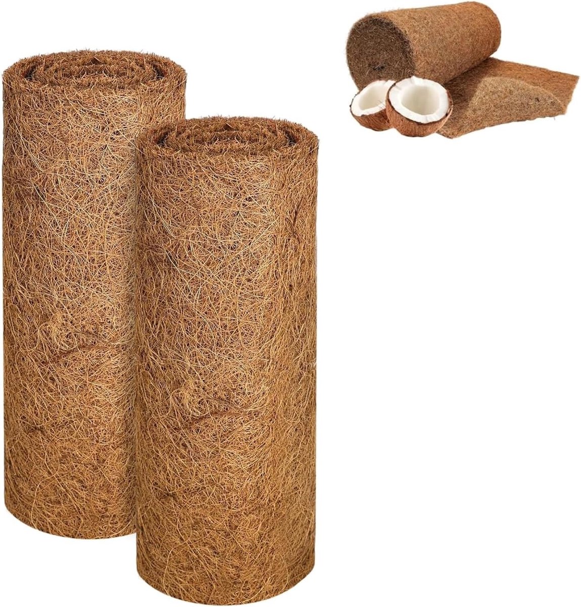 2 stuks kokosmat tuin plantenmat, 100 x 30 cm, natuurlijke kokosvezelinzetstuk, plantenbescherming, winter, kokosmat planten voor potplanten, stoffen mat, plantenbak, raam, doos, tuin