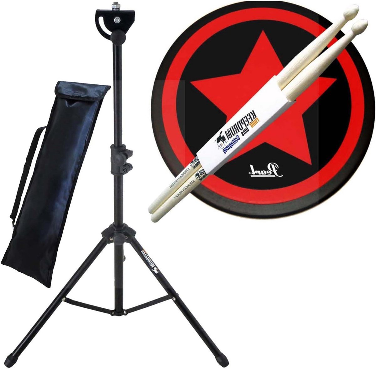 Oefen Drum Pad Set - Drum Pad Statief - Stil Drummen - Inclusief Statief en Stokken - 8 Inch