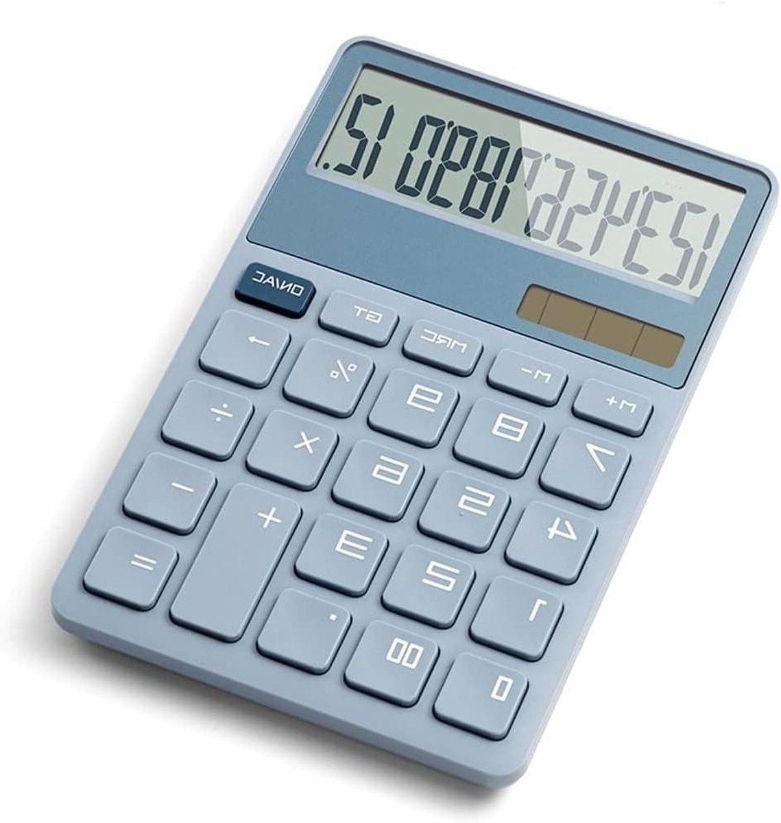 Rekenmachine Bureau - Calculator Kantoor - Dagelijkse Berekeningen - Dubbele Weergave LCD - 163.3 mm - Blauw