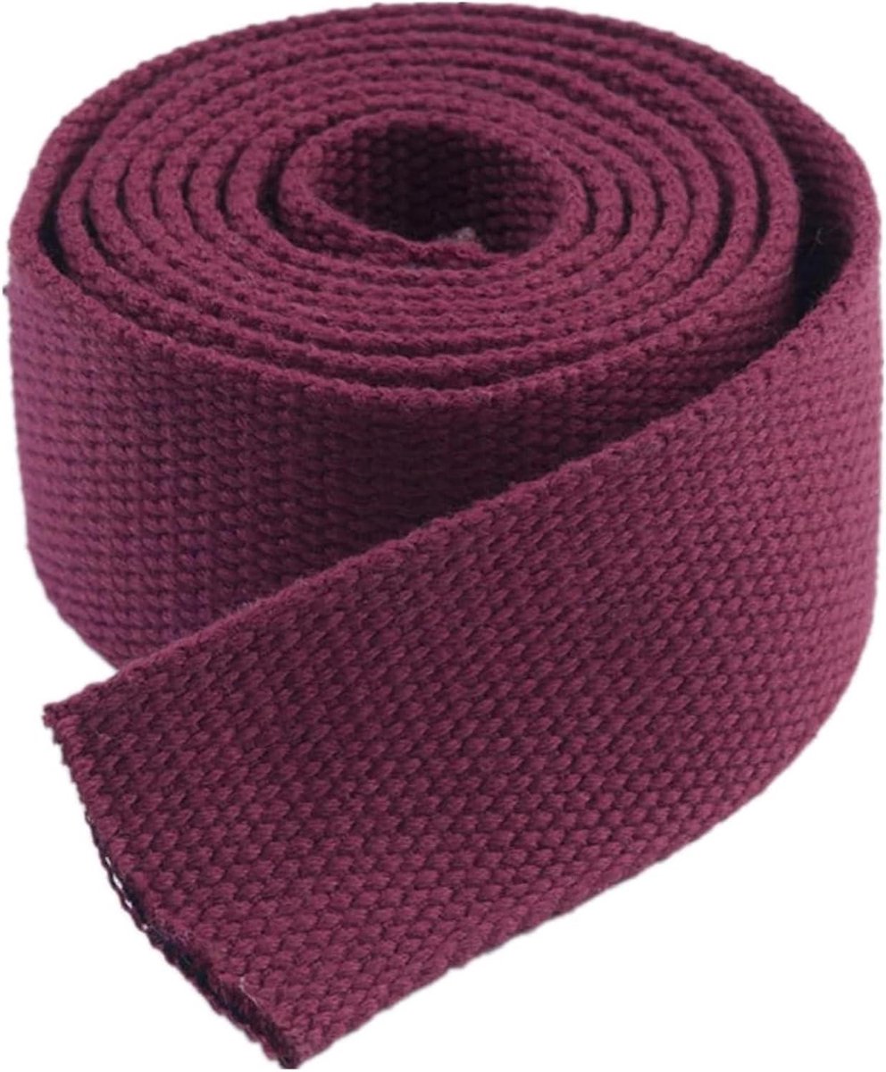 Canvas Band - Webbing Tape - DIY Ambachten - Slijtvast Katoen - 20 MM x 10 Yard - Wijnrood