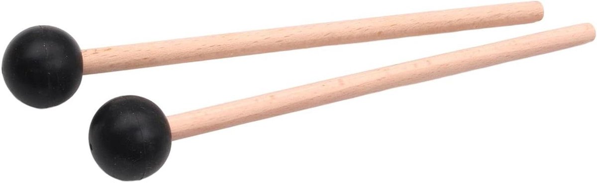 Percussie Rubber Stokken - Mallets Xylofoon - Muziek Maken - Rubberen Kop - 18.5 cm - Zwart
