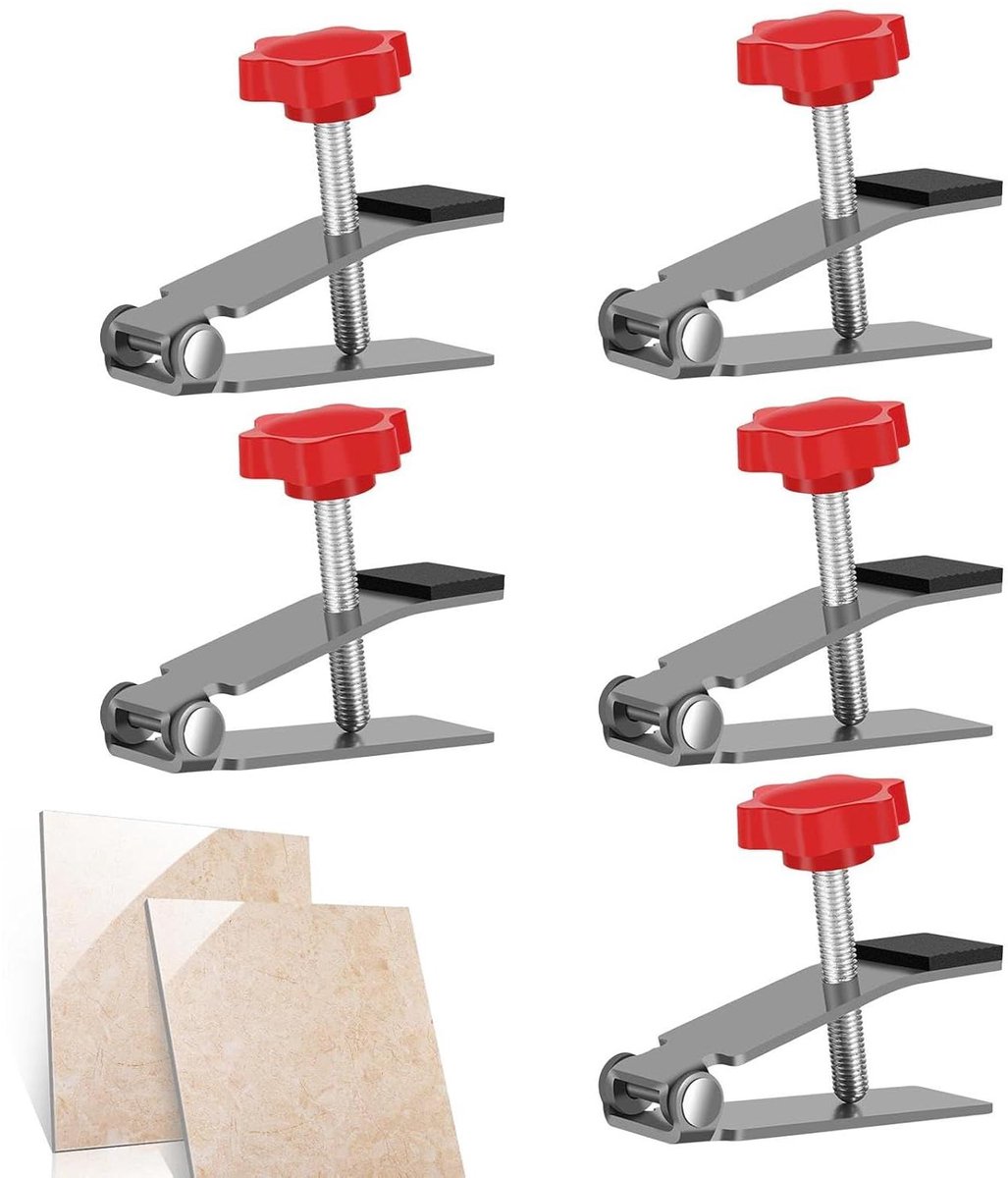 Hefgereedschap - Armkrik Tegel lifter - Tegels plaatsen - Fijne instelknop - 250 kg - Rood Zwart