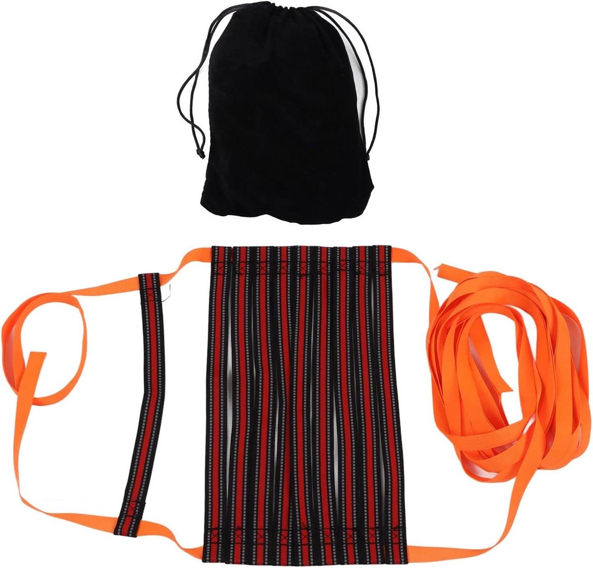 Snelheidsladder - Trainingsladder Fitnessladder - Sporttraining Verbeteren - Intelligente Stapafstand - 5 Meter 10 Rungs - Zwart