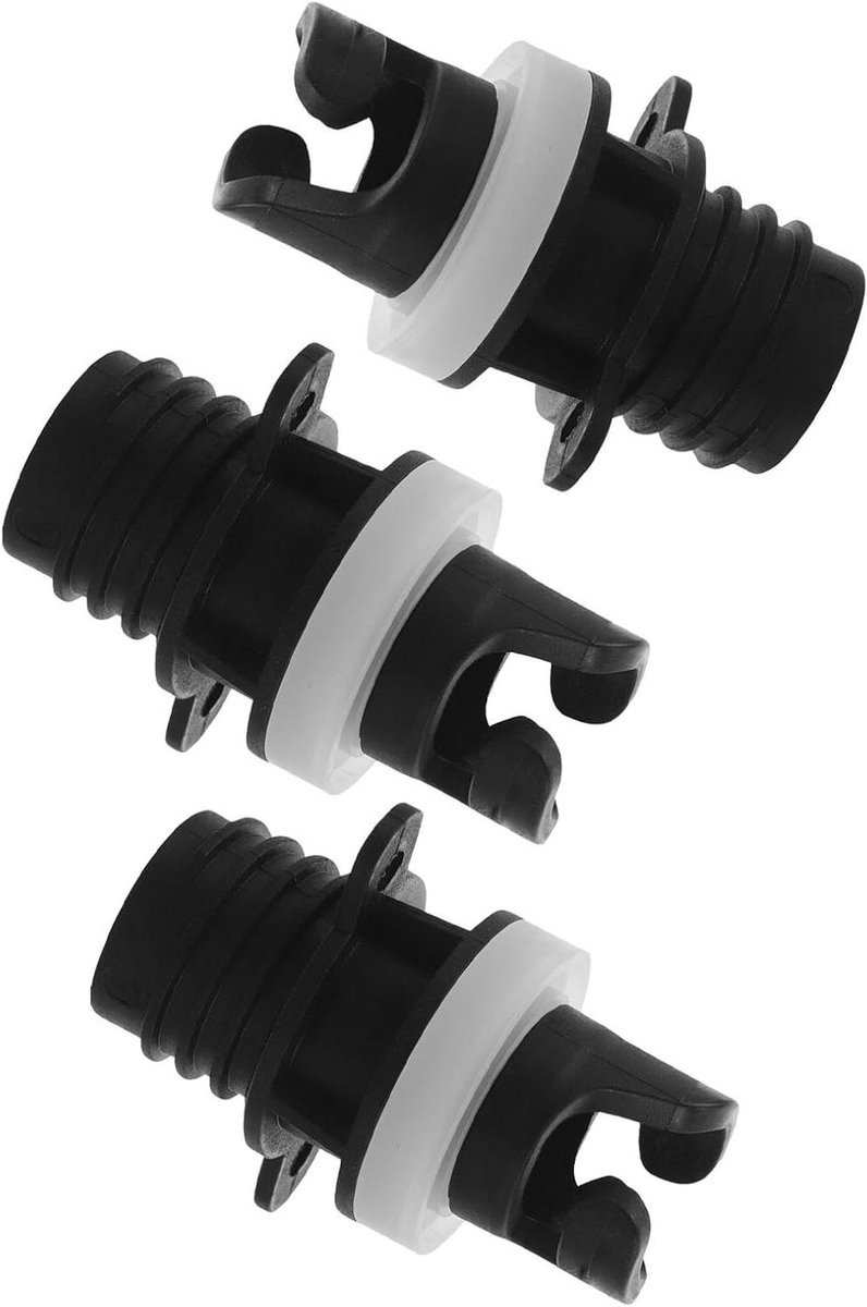Pompadapter voor Sup Kajak Ventielen - Luchtpomp Adapter - Opblaasbare Artikelen Vullen - Snelle Aansluiting - 3 Stuks - Zwart