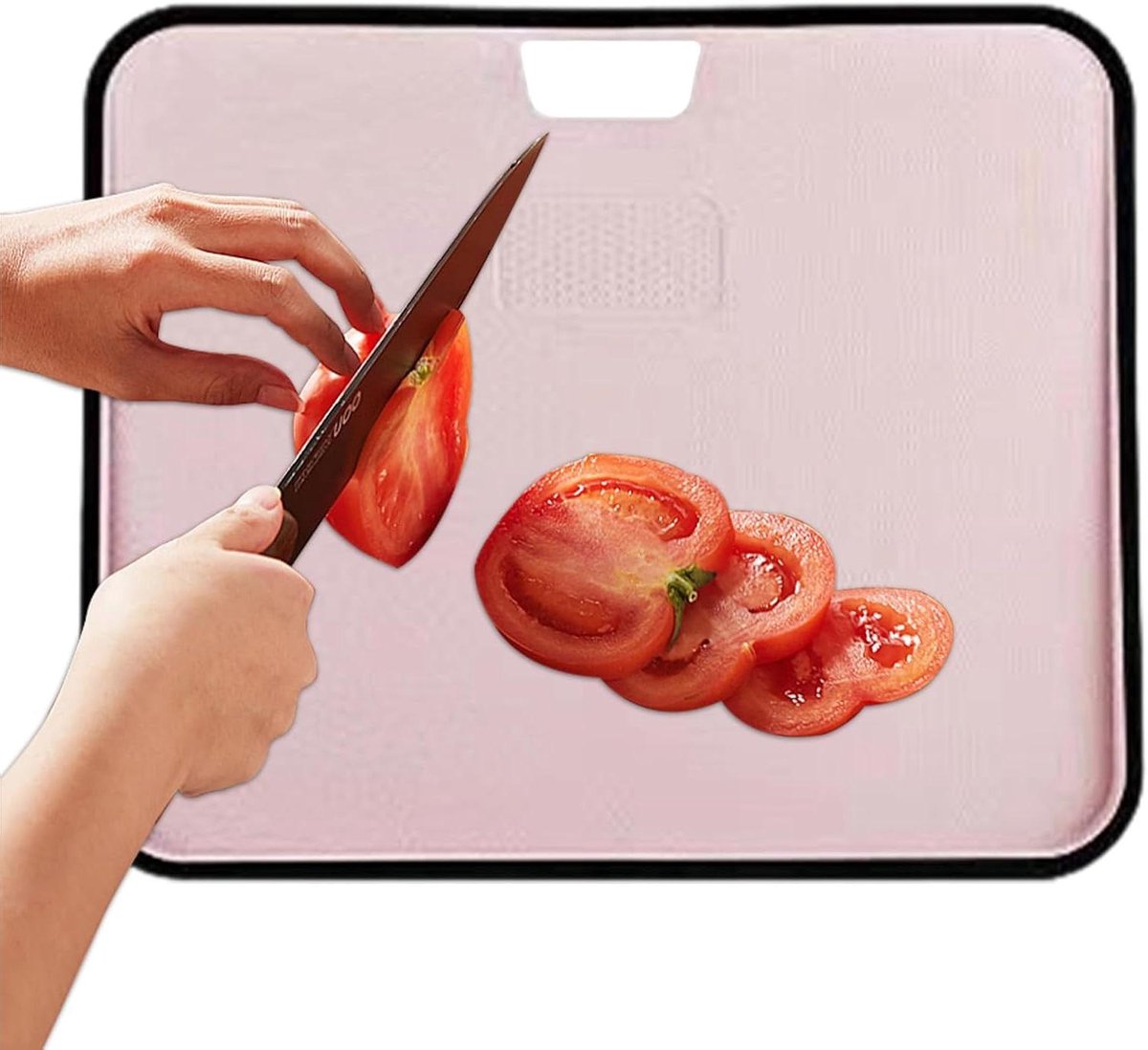 Snijplank - Hakplank Keuken - Voedsel Bereiden - Antislip Randen - 29x35 cm - Roze