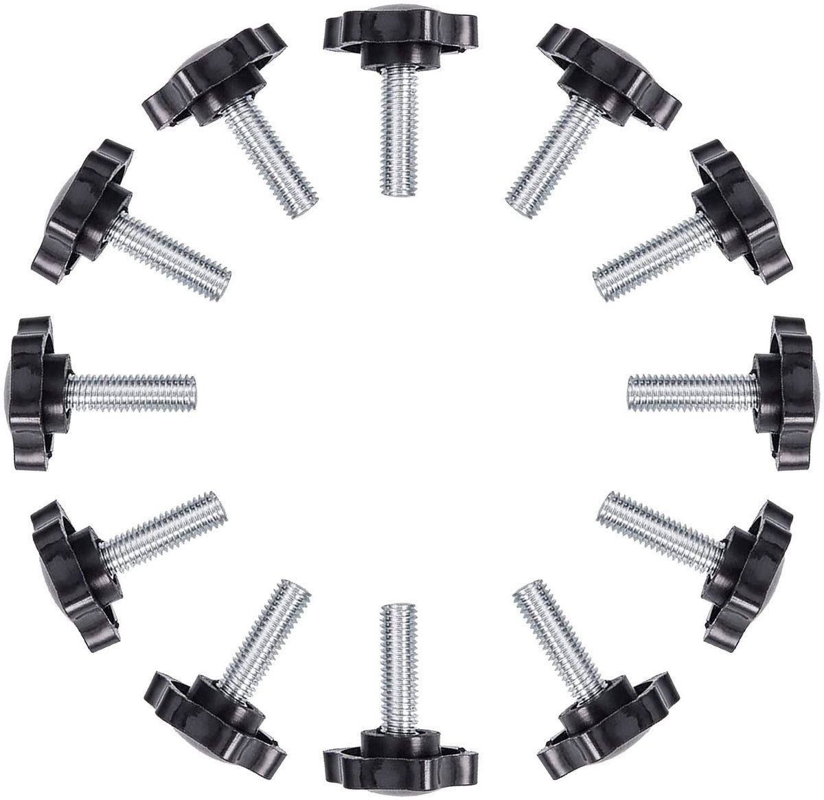 aladdien - Duimschroef - M8x25mm - Eenvoudig te installeren - Zilveren Toon - Grip Knoppen - 12 stuks