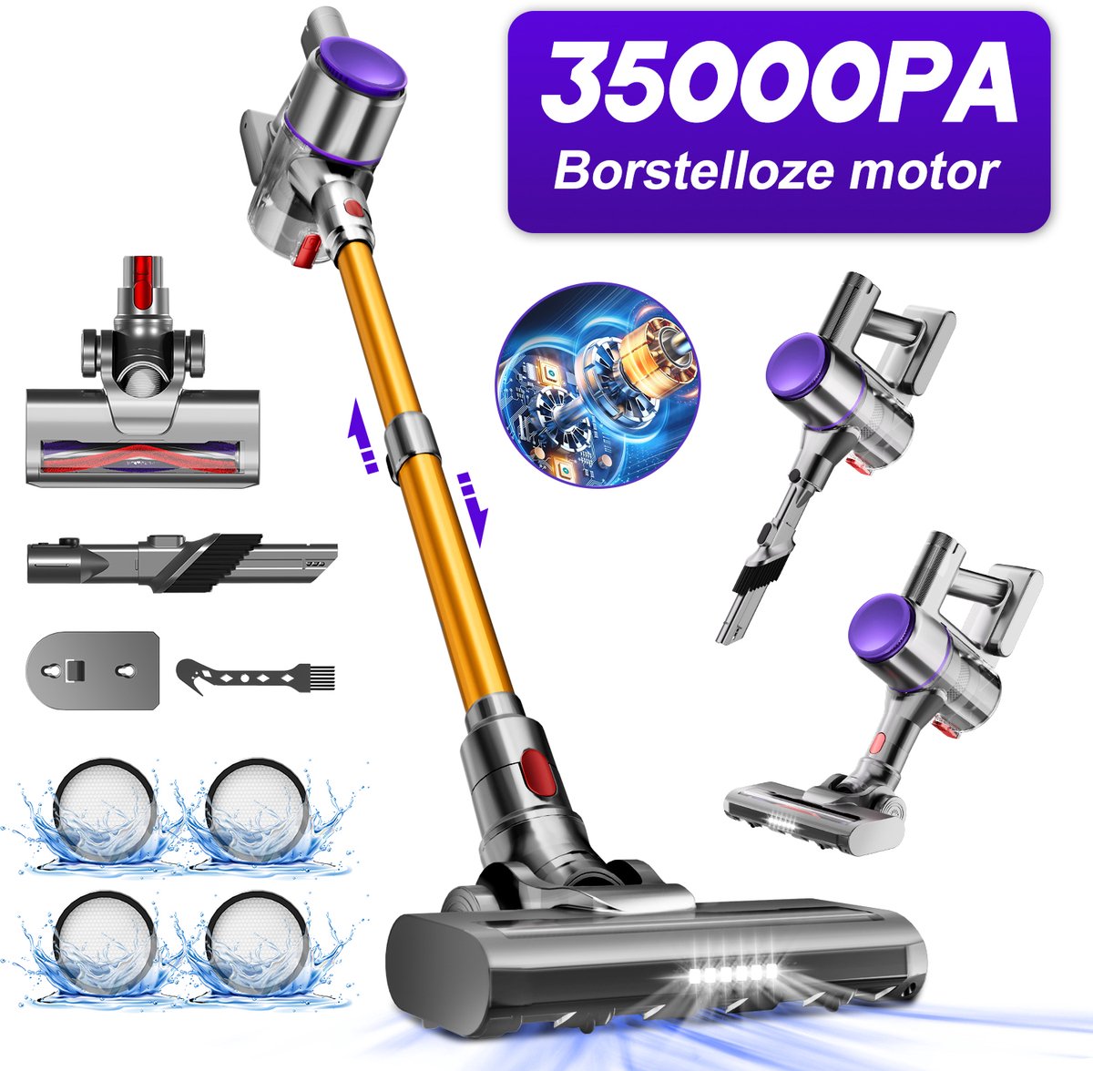 Elekiatech Steelstofzuiger - 35000Pa - Steelstofzuiger - Elekiatech - €94,99