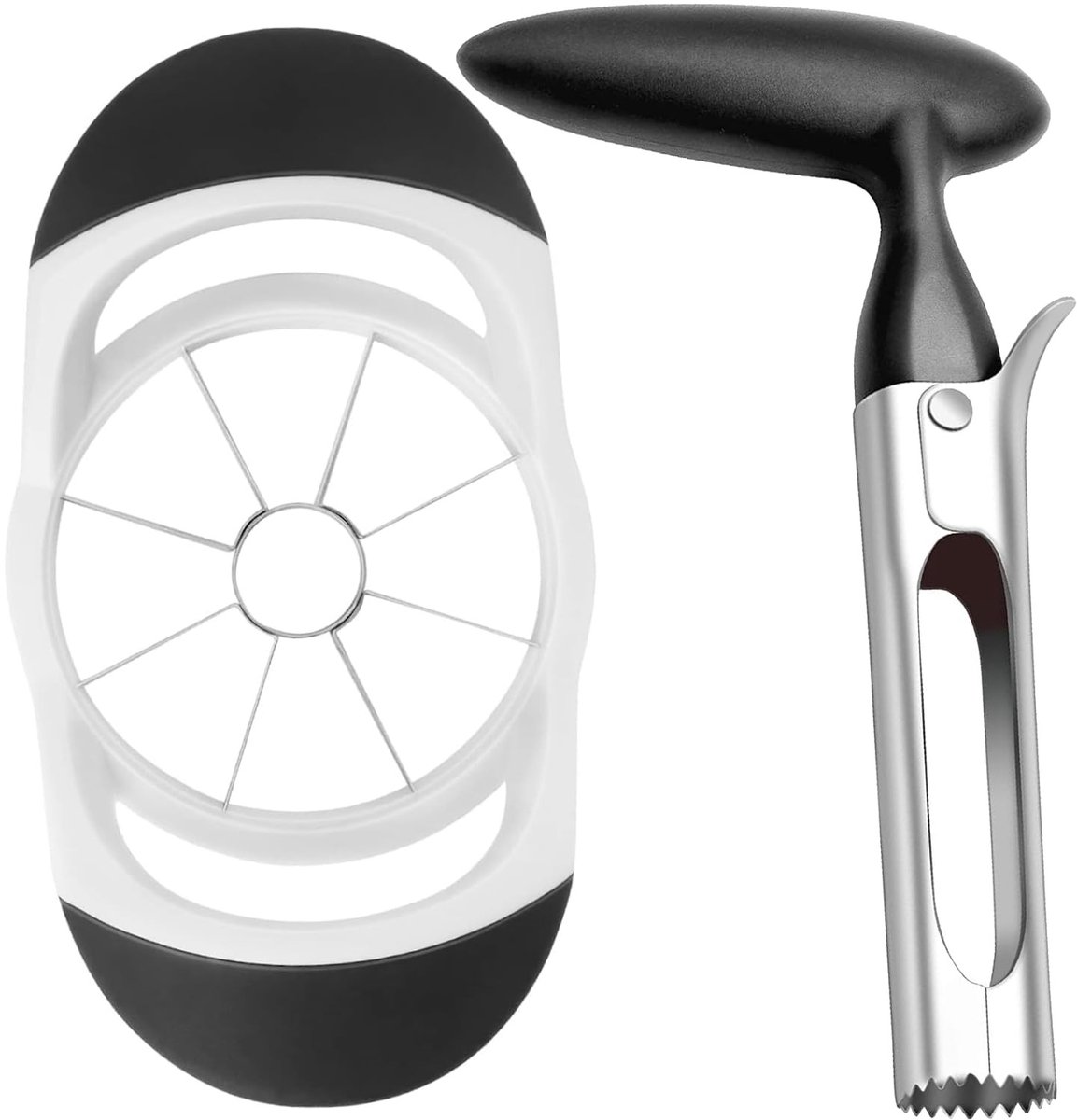 ZEACCT 2-Piece Set Stalen Appel- en Fruit Cutter - Super Sharp, Comfortabele Handgreep