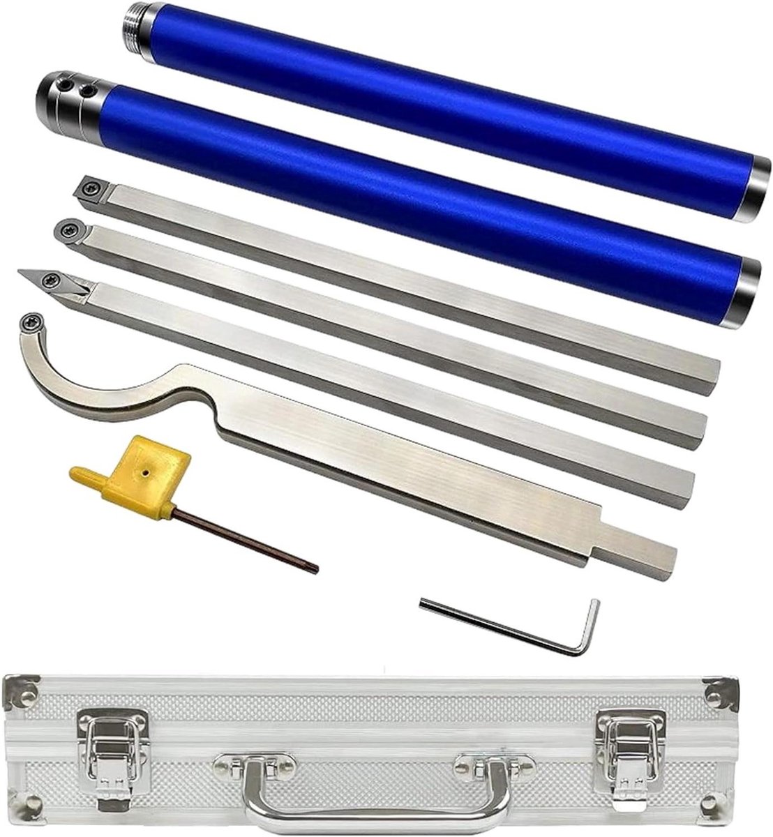 Houtdraaibank Gereedschap - Houtbewerking Set - Hout Draaien - Verwisselbare Handgrepen - 38 cm Zaagdiameter - Zilver