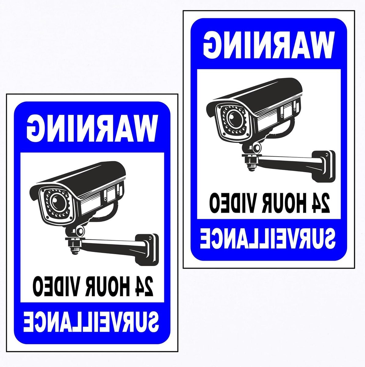 CCTV Waarschuwingsborden - Bewakingsborden Camera - Pand Beveiligen - 24 Uur Videobewaking - 300MM X 200MM - Blauw Wit