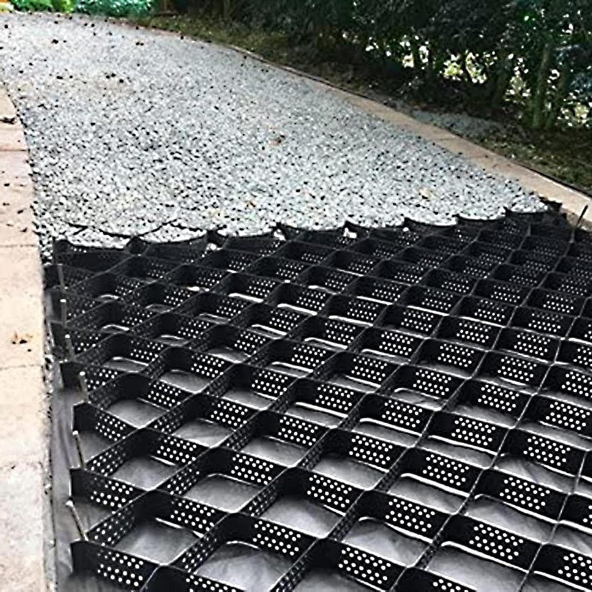 Grondstabilisatie Roosters - Grindrooster Oprit - Buitenruimtes Stabiliseren - 2 Inch Dik - 4 x 6 m - Zwart