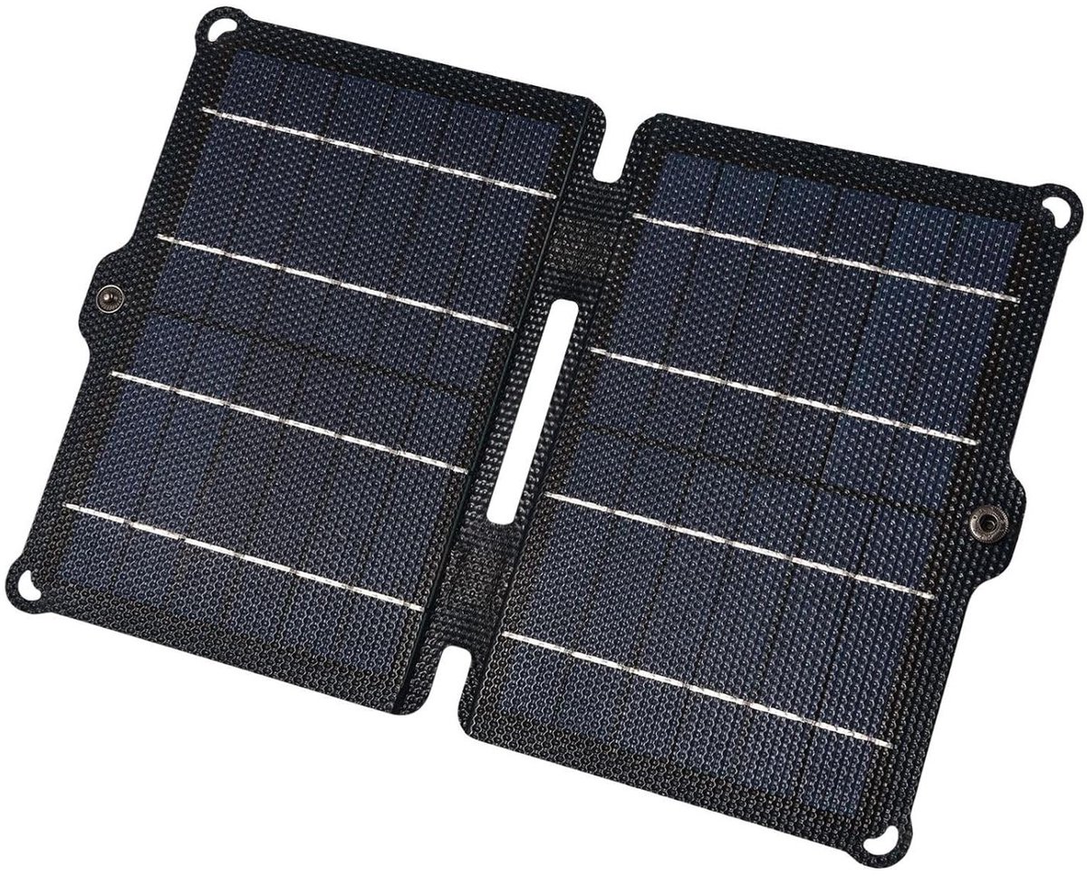 Opvouwbaar Zonnepaneel - Draagbare Solar Charger - Apparaten Opladen - Dubbele USB Uitgangen - 8W 5V - Zwart