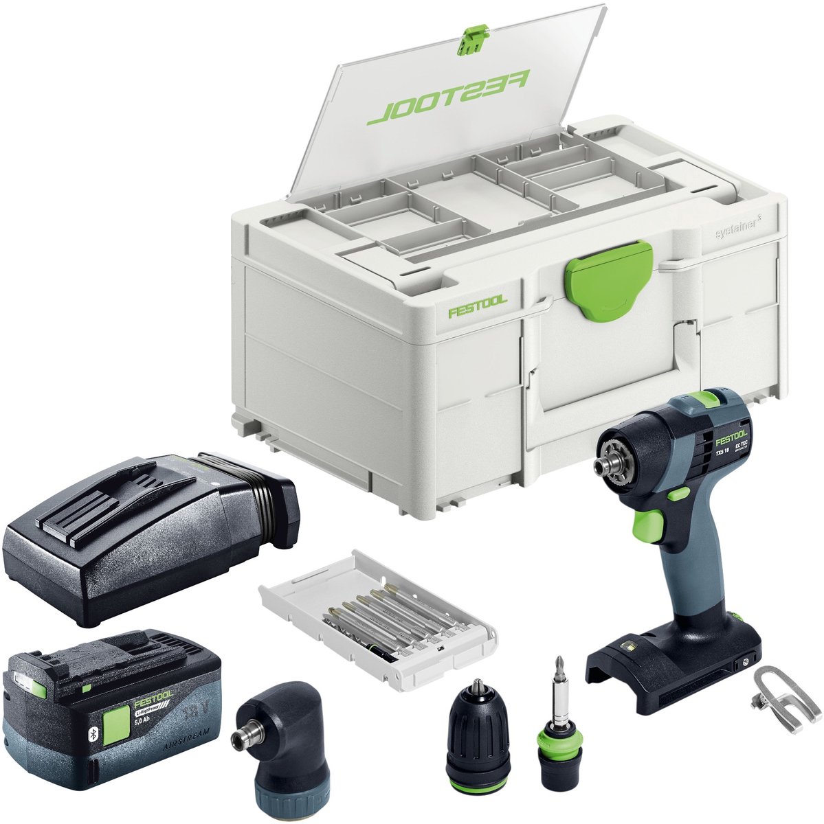 Festool TXS 18-basisset accuboormachine 18 V 40 Nm borstelloos + 1x accu 5,0 Ah + oplader + Systainer