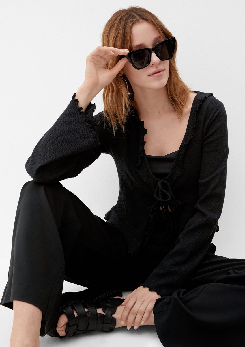 QS - female - Overhemdjack met ruches;