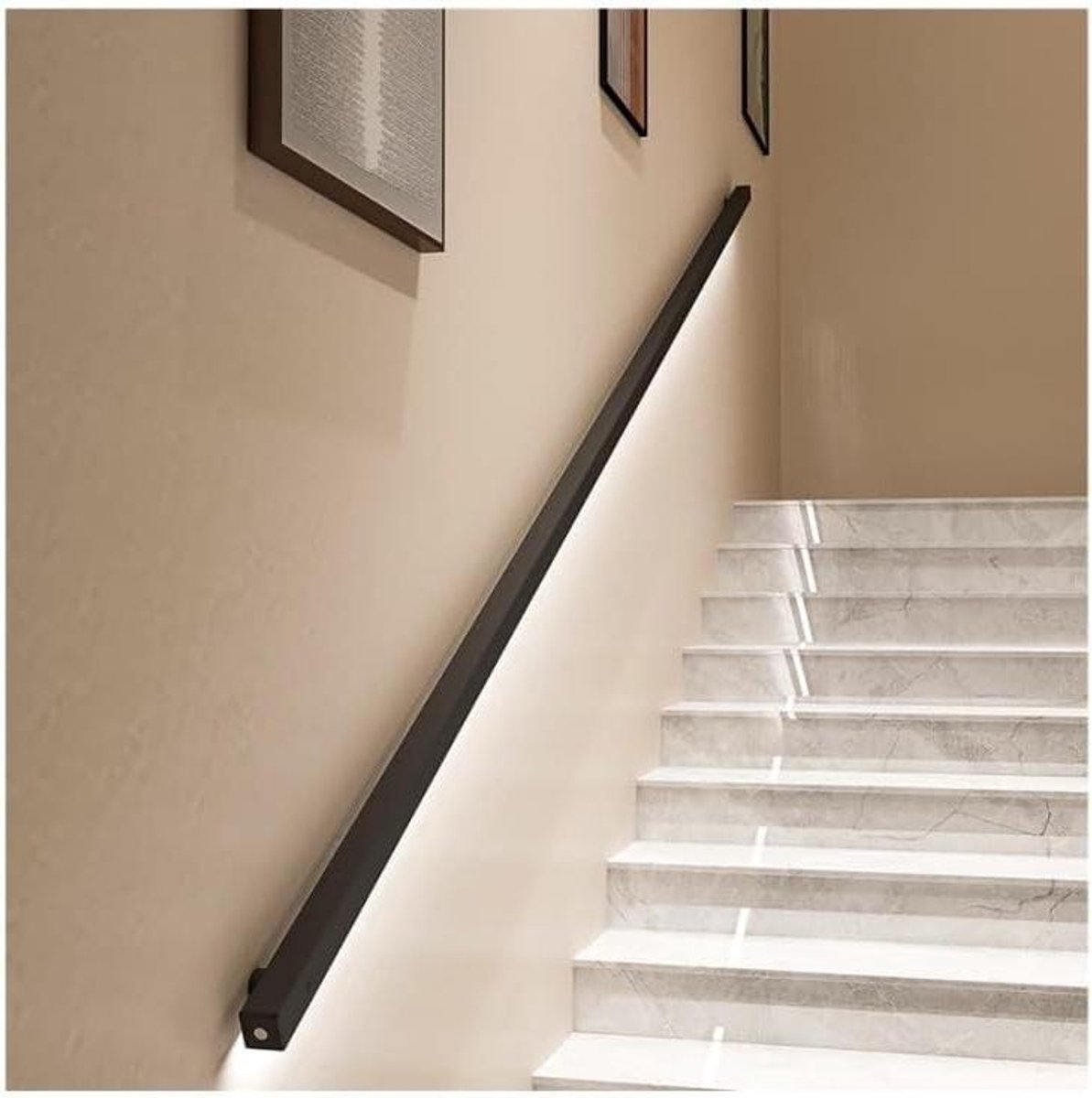 LED Trapleuning - Verlichte Handgreep - Veiligheid Verhoging - Geïntegreerde LED Strip - 115x15 cm - Zilverkleurig