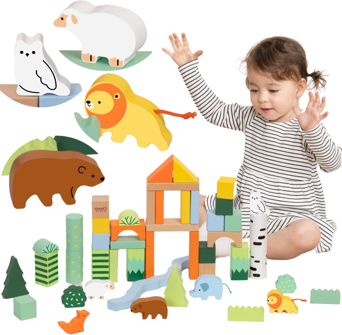 Classic World Set Houten Blokken Forest World 50 St. - UNI