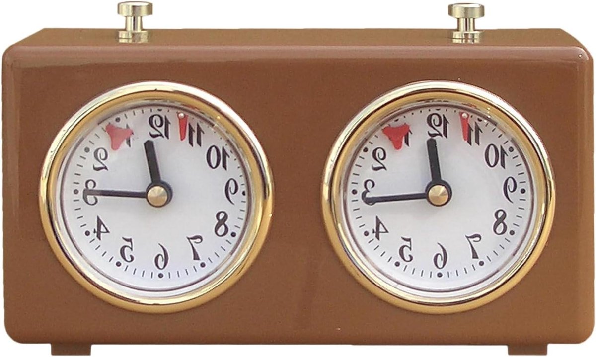 Mechanische Schakerklok - Analoge Timer - Wedstrijd Timing - Batterijvrij Mechanisme - 25 x 21 cm - Multicolor