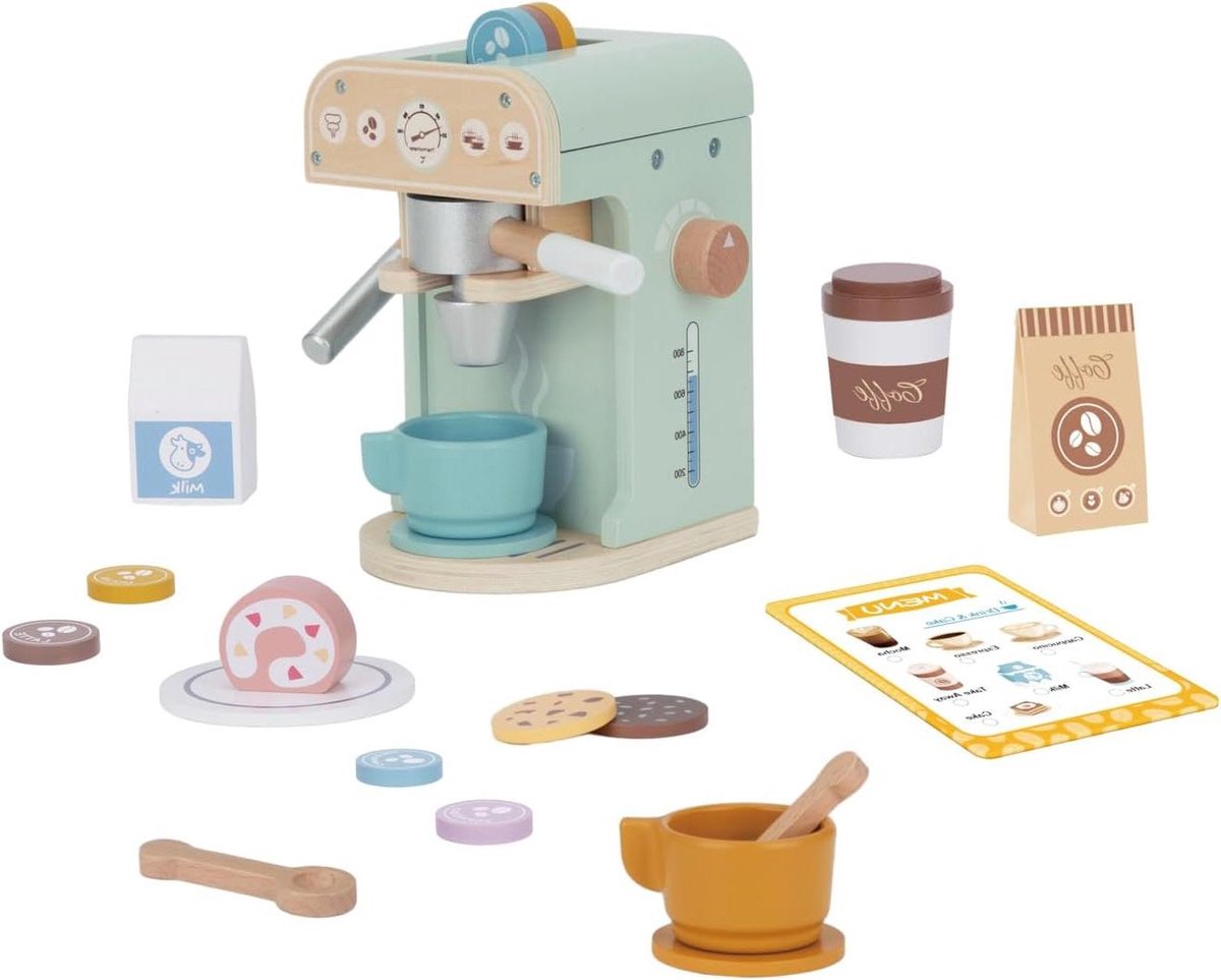 Houten Speelgoed Mixer - Keuken Mixer - Kind Spelen - Stevig Dennenhout - 14 x 20 x 14 cm - Kleurrijk