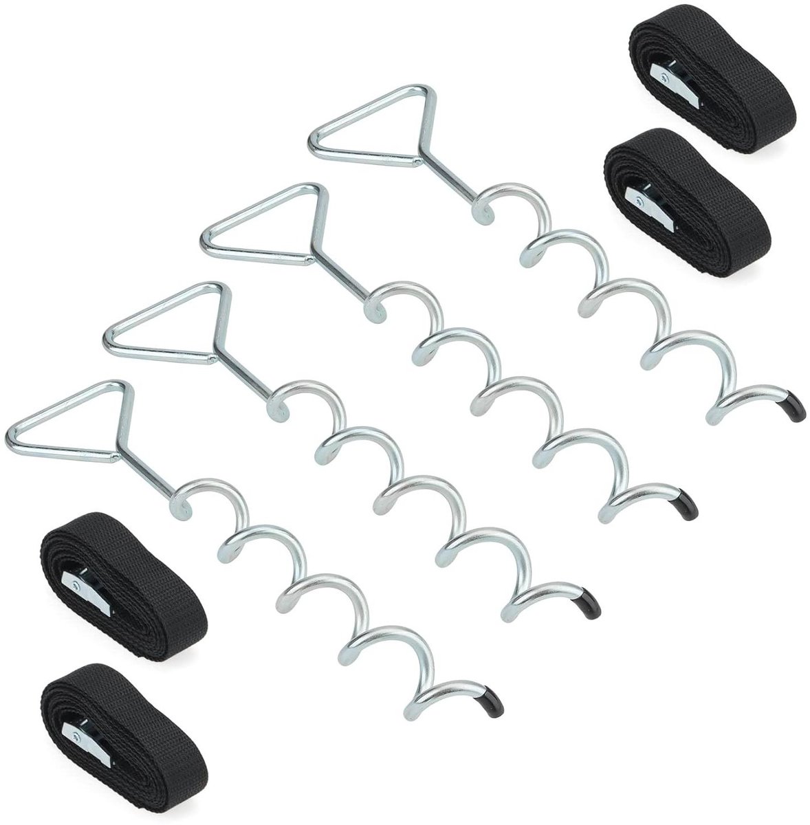 Trampoline Ankerset - Grondanker Set Tie Down Kit - Vastzetten Tuinmeubelen - Roestwerend Verzinkt Staal - 40 cm Lengte