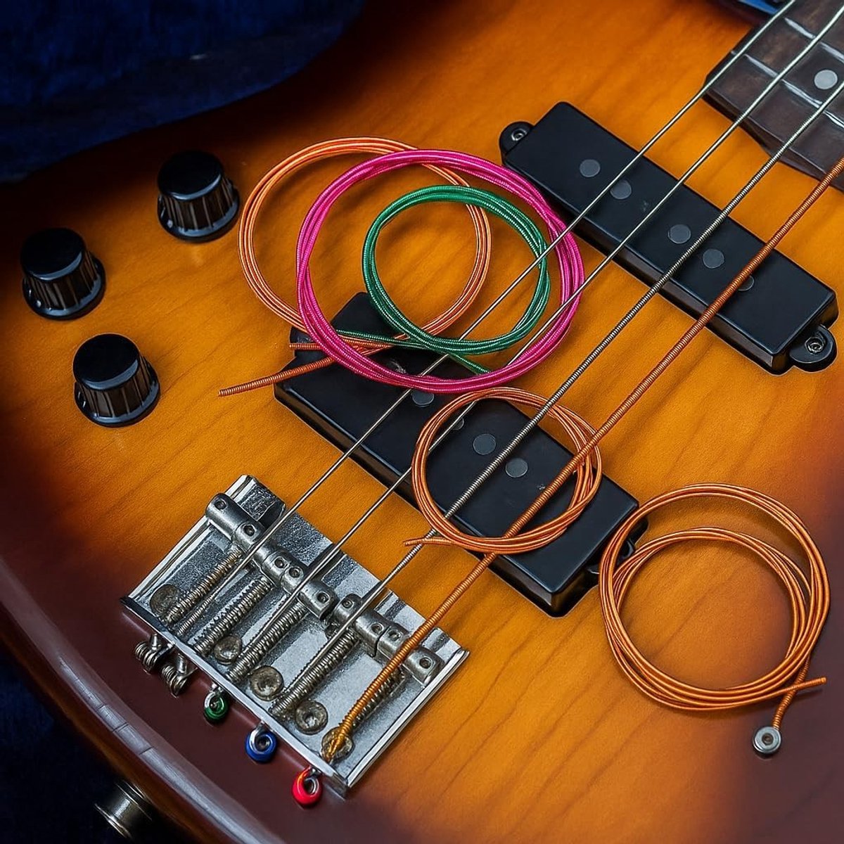 Kleurige E-Bass Saiten 1.17mm 1.45mm 2.0mm 2.54mm - Hoogwaardige 4-Saiter Instrumentensnaren voor Muzikanten