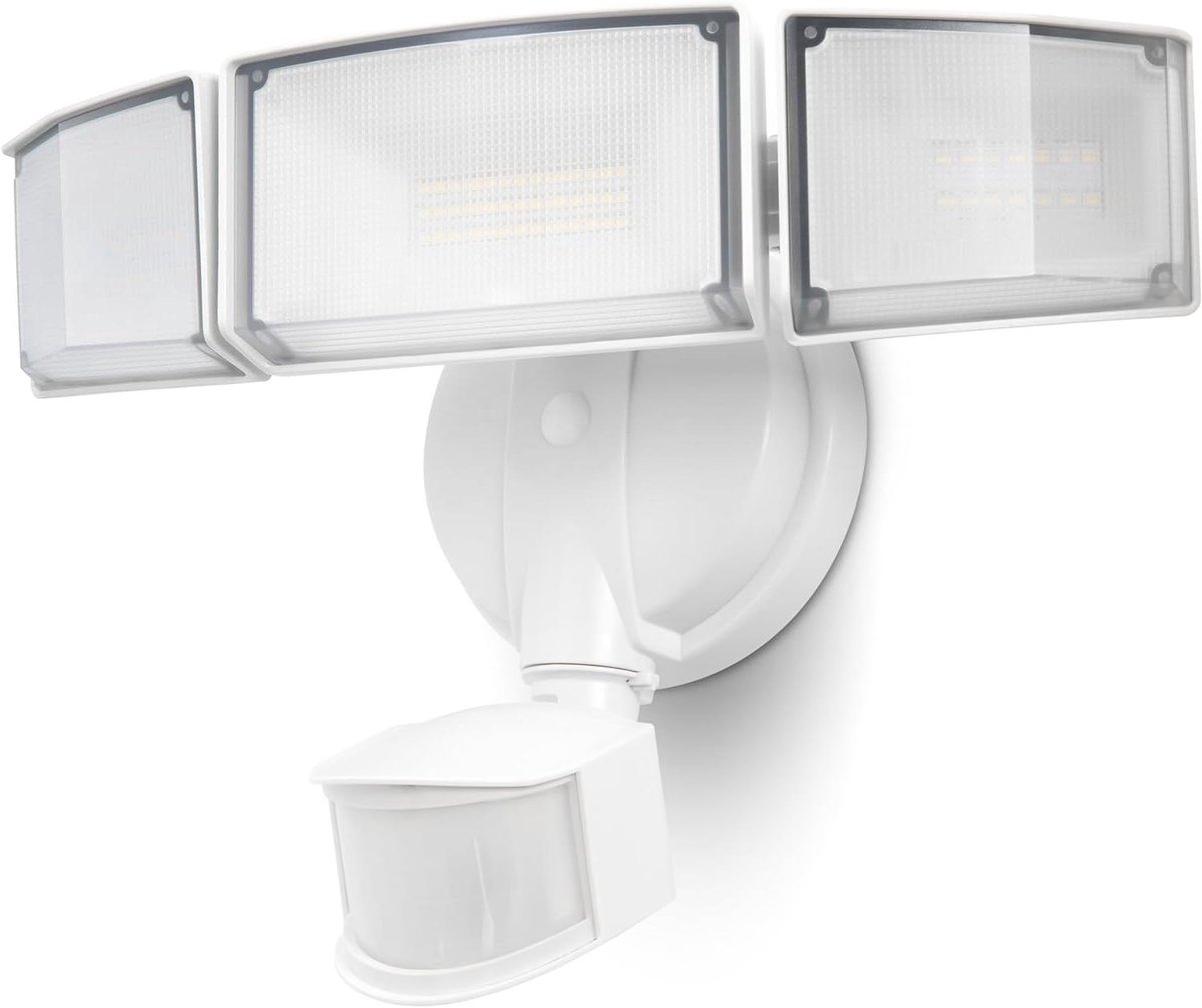 Led-veiligheidslamp - Buitenlamp met sensor - Veiligheid verhogen - Verstelbare schijnwerpers - 49 Watt 4500 Lumen - Wit