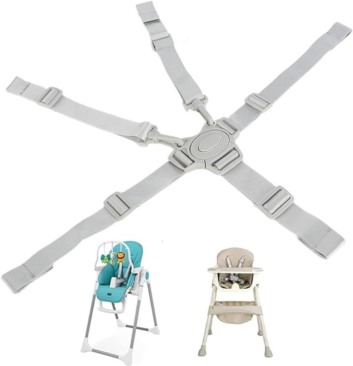 Kinderwagen Gordel - Vijfpuntsgordel Kinderstoel - Veiligheid Kind - Verstelbare Banden - 32 cm breed - Zwart