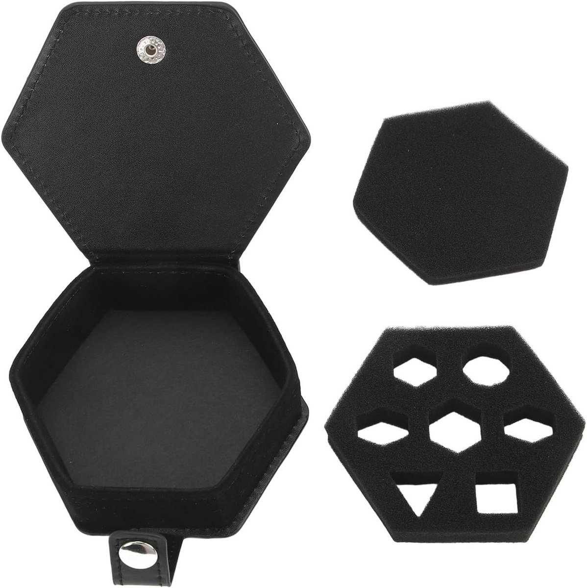 Dobbelsteen Opbergdoos - Dobbelsteen Houder - Spelaccessoires Organiseren - Zachte Schuim Voering - 11 x 11 x 4 cm - Zwart