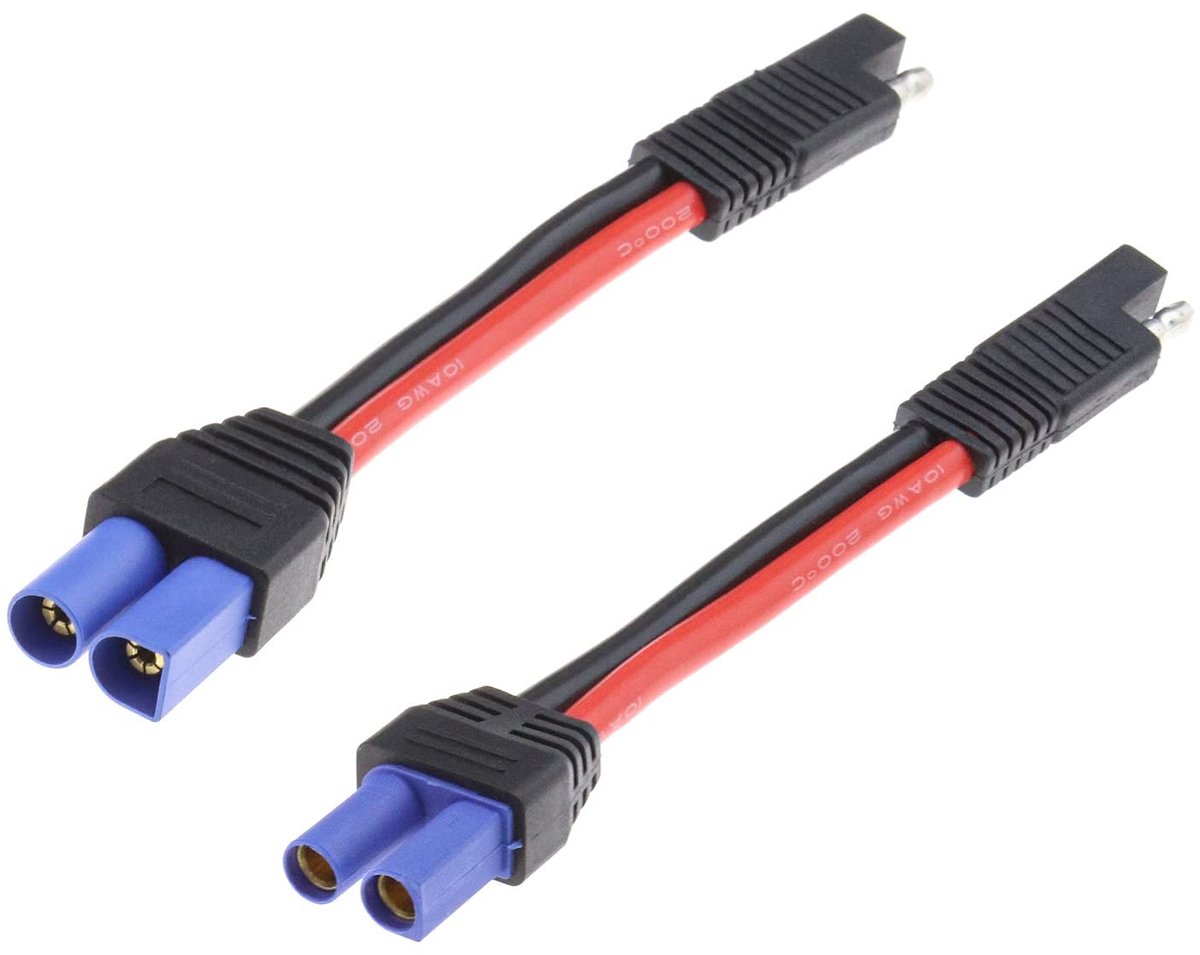 aladdien - 2x 10AWG Siliconen Draad - Plug Naar EC5 Connector - 15Cm Netsnoer - Zonnebatterij Opladen - Automotive Adapter Kabel - Geschikt voor...