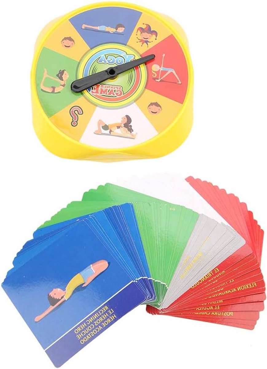 Kinderen Stellen Kaarten - Bewegingsspel Kaarten - Gezinsbinding Spel - Kindveilige Materialen - 19 x 5 x 0.1 cm - Geel