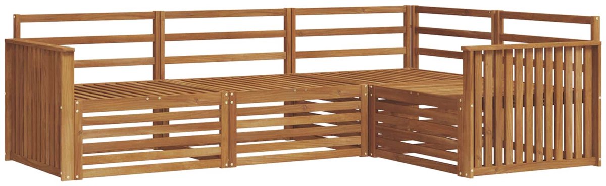 vidaXL Buiten - bank - set - 4 - st - Naturel - Massief - Acacia - Hout