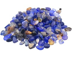 Aquarium Decoratie Steen - Kristalgrind Bodem - Aquarium Inrichten - Natuurlijk Kwartsgrind - 100g - Blauw