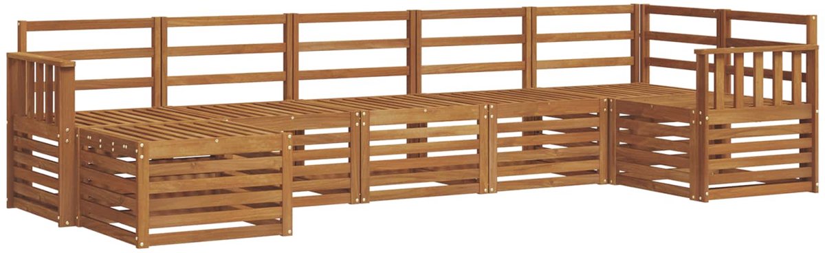 vidaXL Buiten - bank - set - 7 - st - Naturel