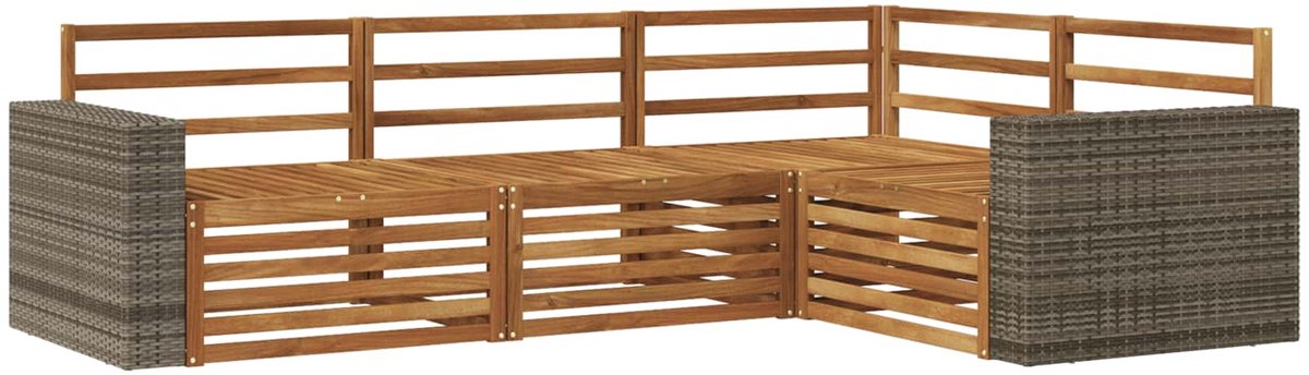 vidaXL Buiten - bank - set - 4 - st - 4-zits - Naturel - Massief - Acacia - Hout