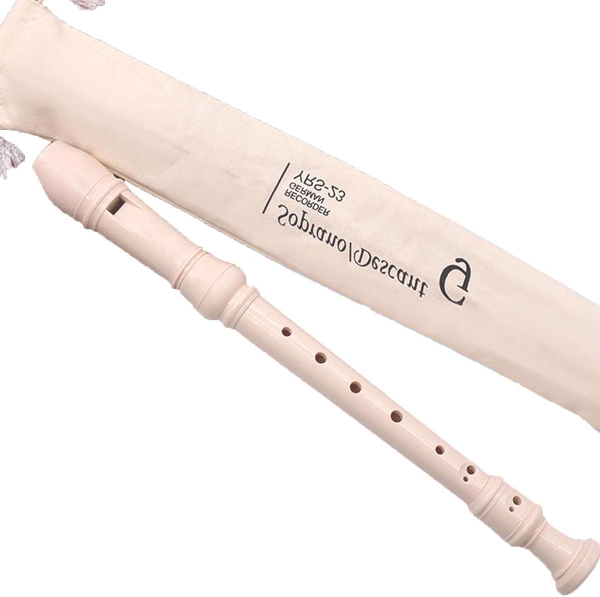 Sopraan Blokfluit - Verticale Fluit - Muziek Leren - Afneembaar Ontwerp - 325 cm - Wit