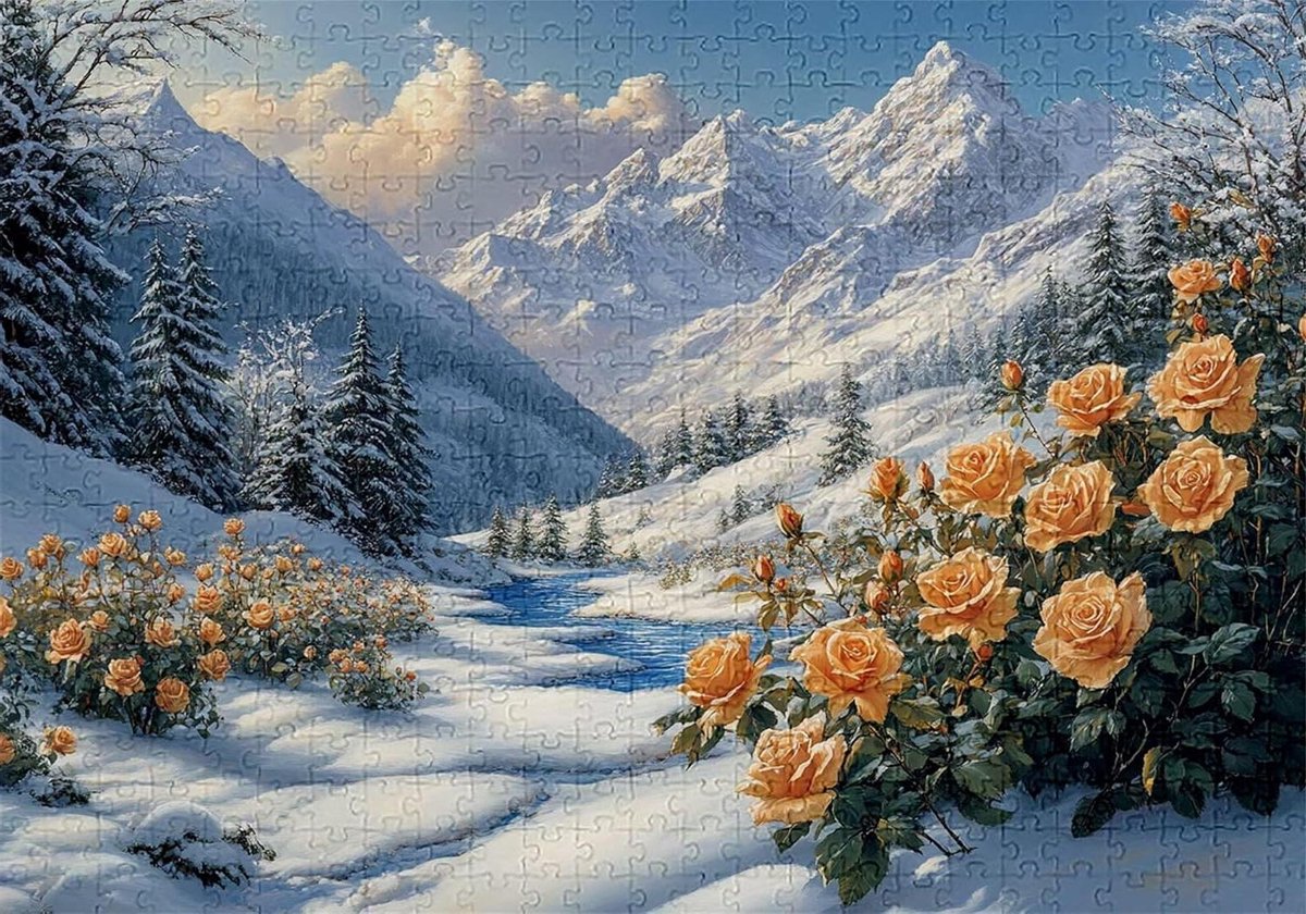 Puzzel 2000 stukjes - Legpuzzel Jigsaw - Ontspannende Bezigheid - Unieke Stukjes - 100 x 70 cm - Sneeuwberg
