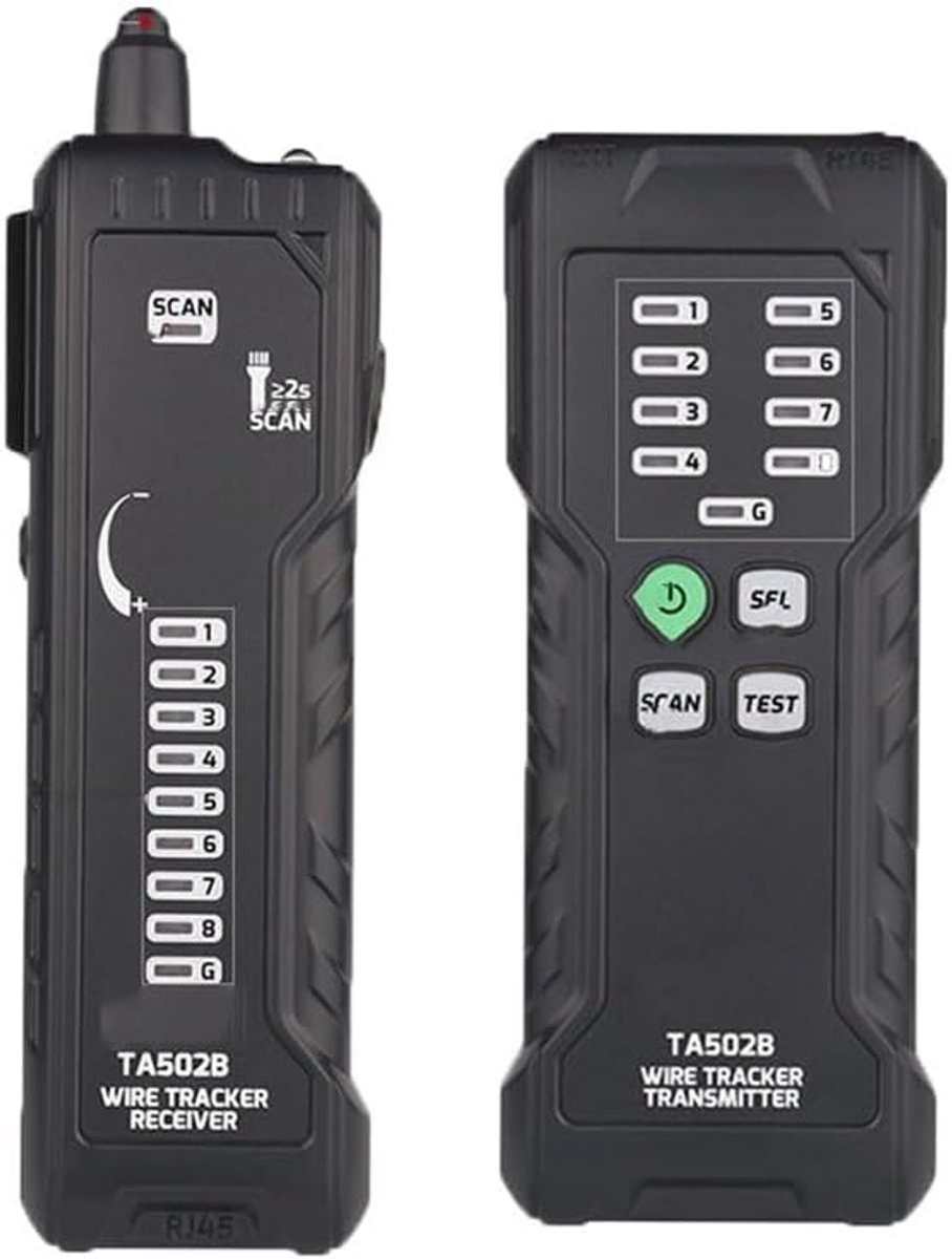 Netwerk Kabel Tester - Draad Locator - Netwerk Problemen Oplossen - POE Live Detectie - 20x15x5 cm - Zwart