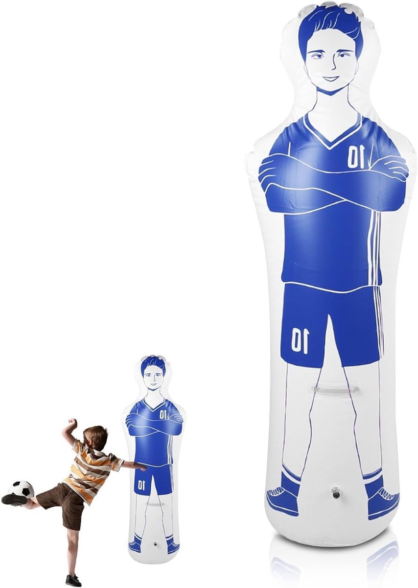 Opblaasbare voetbalpop 40 x 160 cm voor training, keeper, verdediger en teamontwikkeling