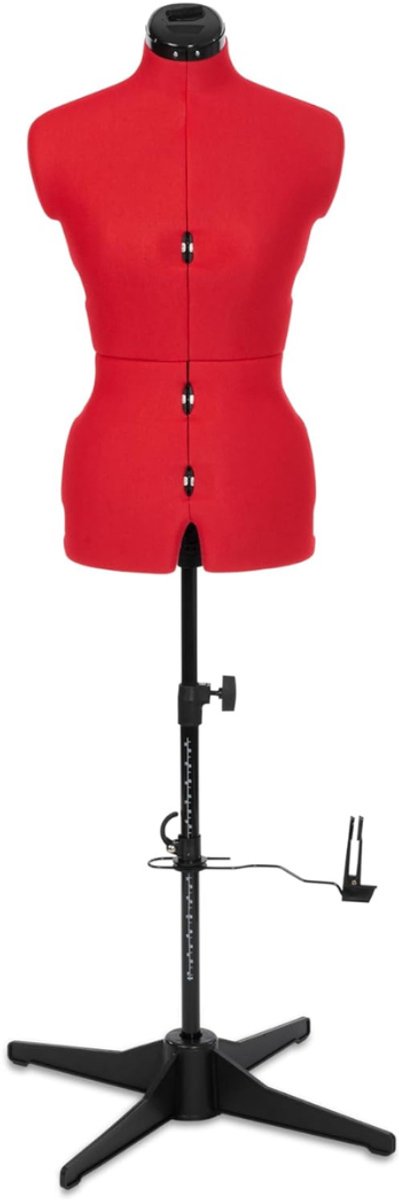 DD® Verstelbare Paspop - Paspop Maat 38 tot 46 - Paspop Dames - Rood - ‎71cm x 38cm x 29cm