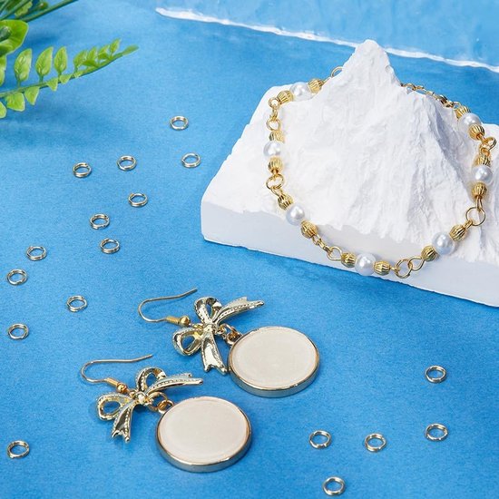 1000 Stuks 5mm Gouden Split Ringen - Dubbele Lussen voor Sieraden Maken, Verbinden van Kettingen, Armbanden en Oorbellen — afbeelding 4
