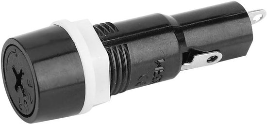Fusehouder met schroefdop voor glazen buiszekeringen, 10 A / 250 V, 5 x 20 mm, zwart, 20 stuks, veilig en betrouwbaar gebruik — afbeelding 3
