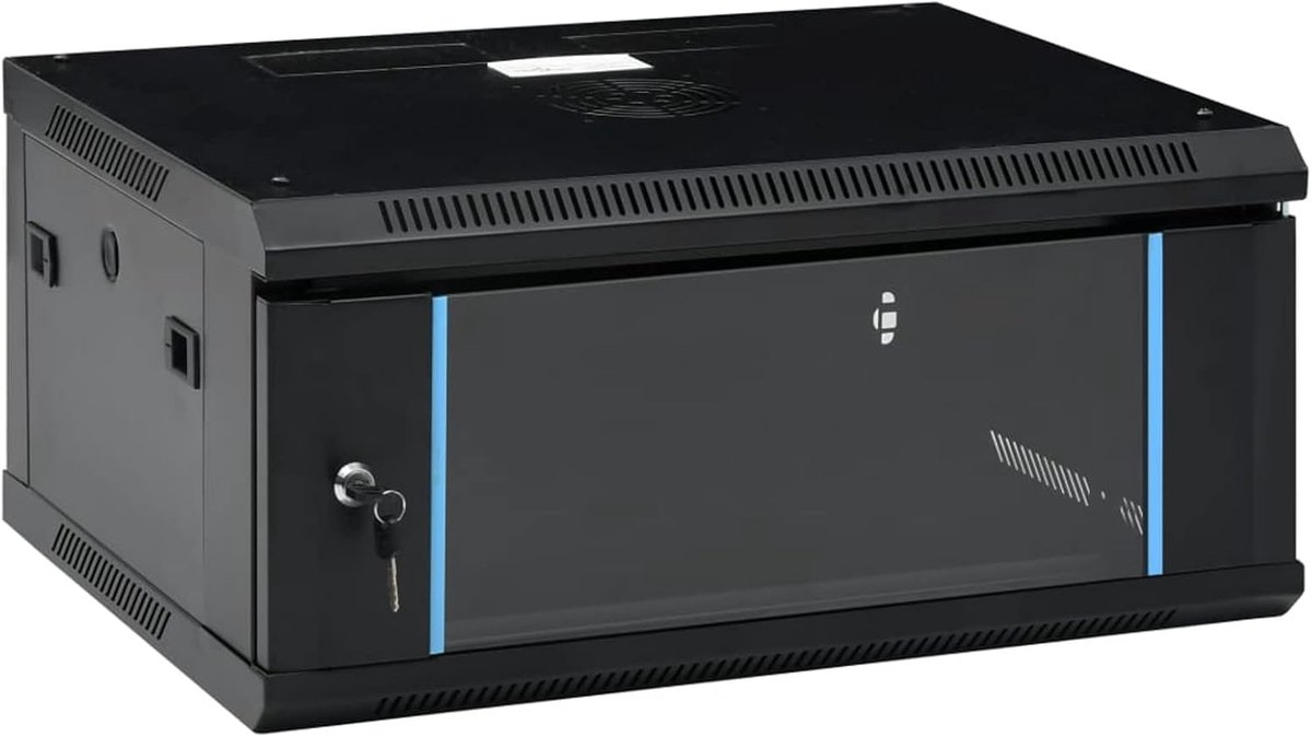 Netwerkkast 4U - Serverkast Rack - Organiseer Apparatuur - Afneembare Zijkanten - 600 x 450 mm - Zwart
