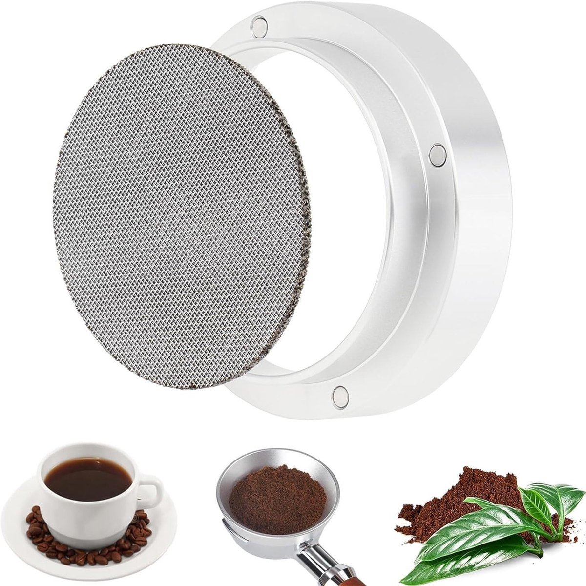 Magnetische Doseringshuls 51 mm voor Espresso met Puck Screen en Aluminium Accessoires voor Koffiezetapparaat en Filterhouder