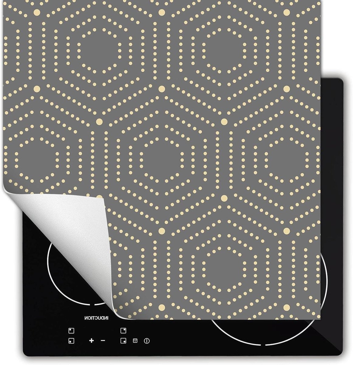 Inductie Beschermer - Kookplaat Mat - Keuken Decoratie - Extra Werkruimte - 60x52 cm - Mozaïek Grijs