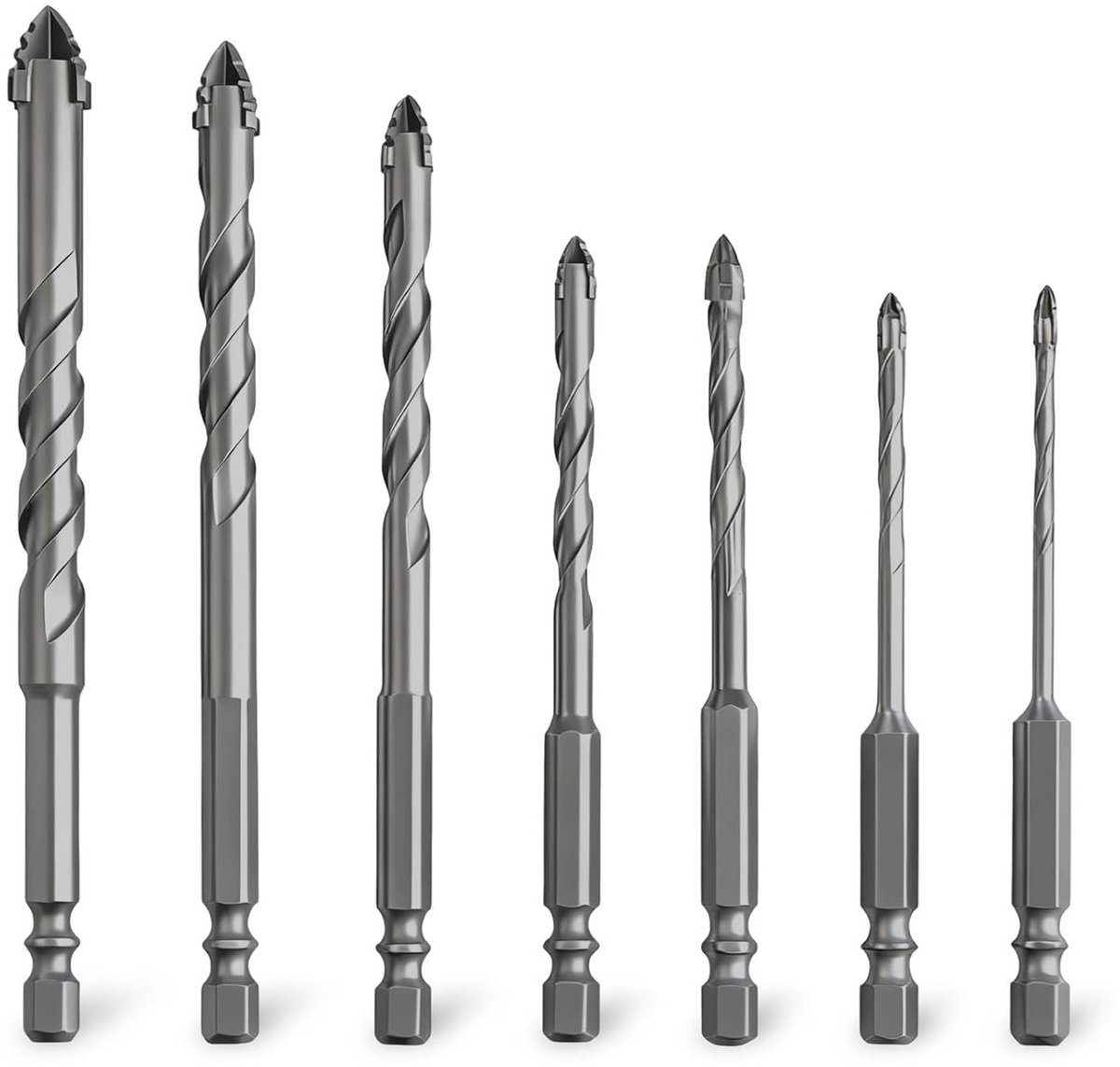 7-delige Glas- en Tegelboor Set Wolfraamcarbide voor Beton, Keramiek en Steen
